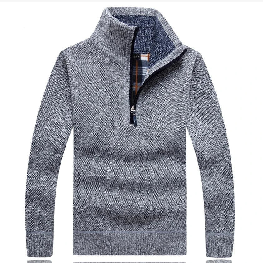 Men's Mock Neck Pullover – Half Zip Knit