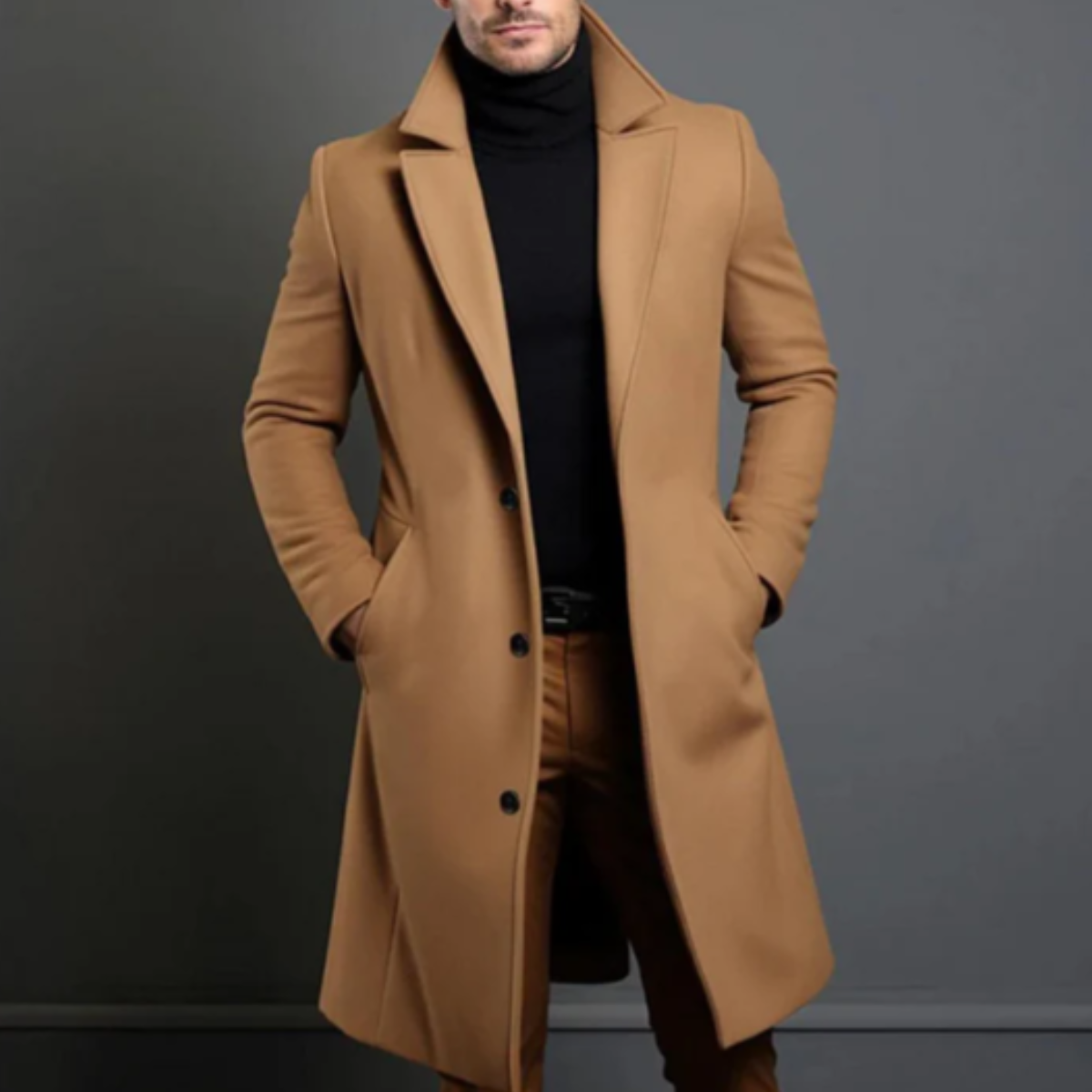 Men’s Elegant Classic Wool Overcoat