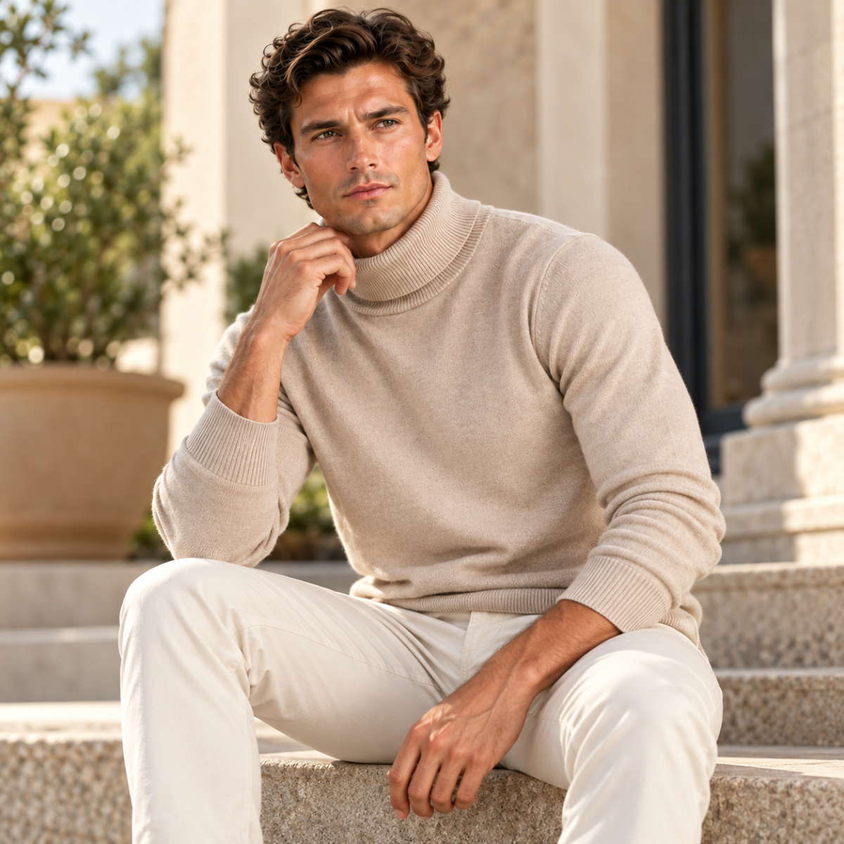 The Banbury Men's Classic Turtleneck Knit Sweaters