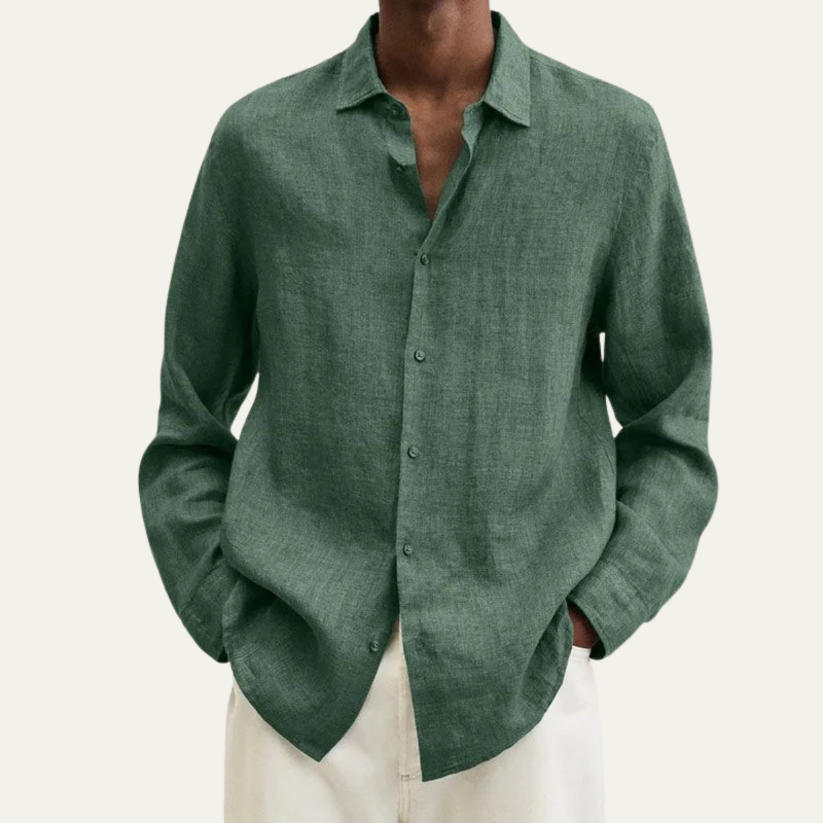 The Tribeca Men’s Loose Fit Linen Button Down Summer Shirt