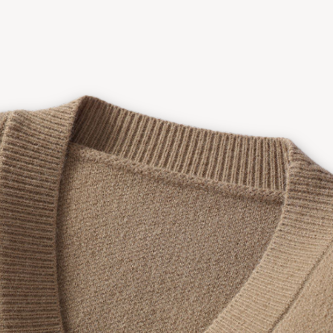 Men's Knitted Cardigan - Button-Up, Soft Wool Blend, Casual Winter Wear
