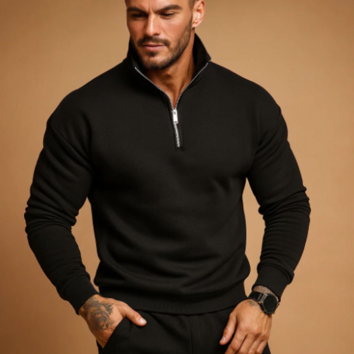 Men’s Half Zip Knitted Sweater