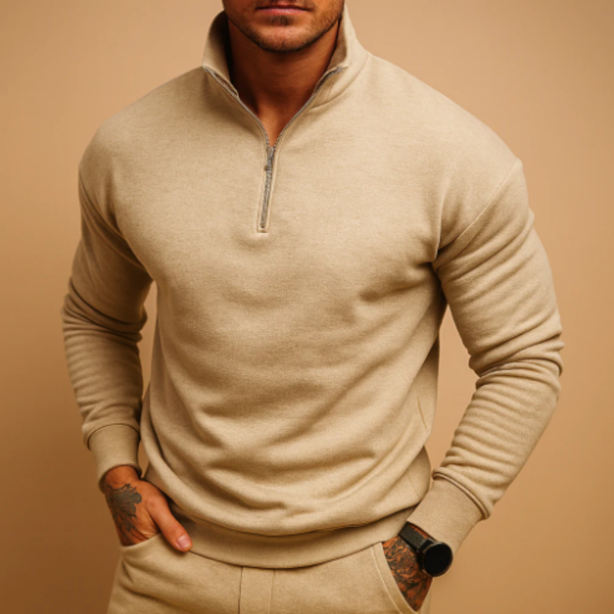 Men’s Half Zip Knitted Sweater