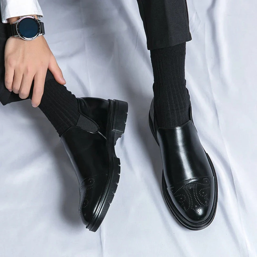 Cap-Toe Leather Loafers