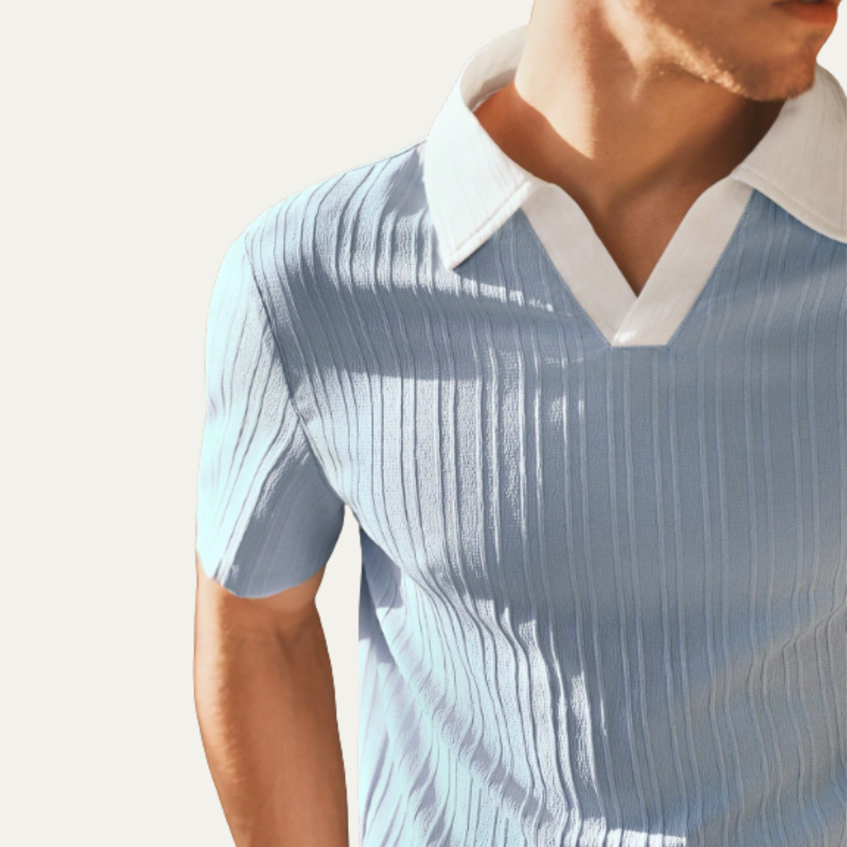 The Melbourne Men’s Short Sleeve Knit Polo Shirt with Contrast Collar