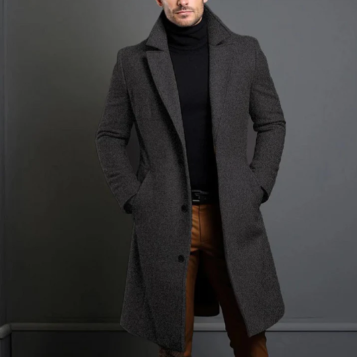 Men’s Elegant Classic Wool Overcoat