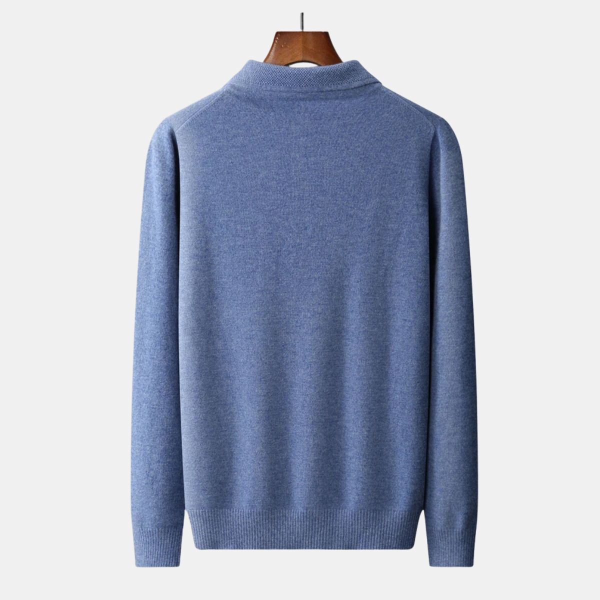 Men's Collared Knit Pullover – Wool Blend