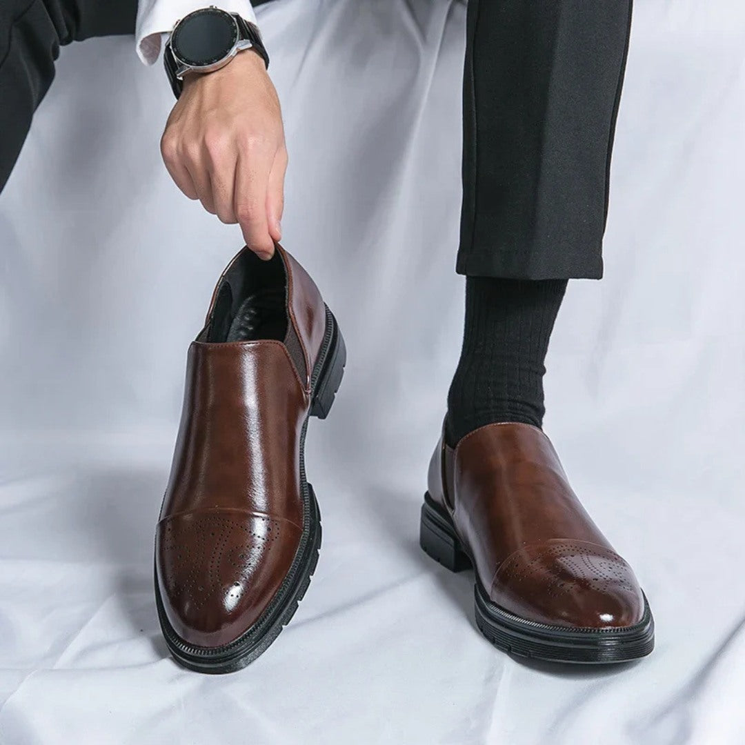 Cap-Toe Leather Loafers