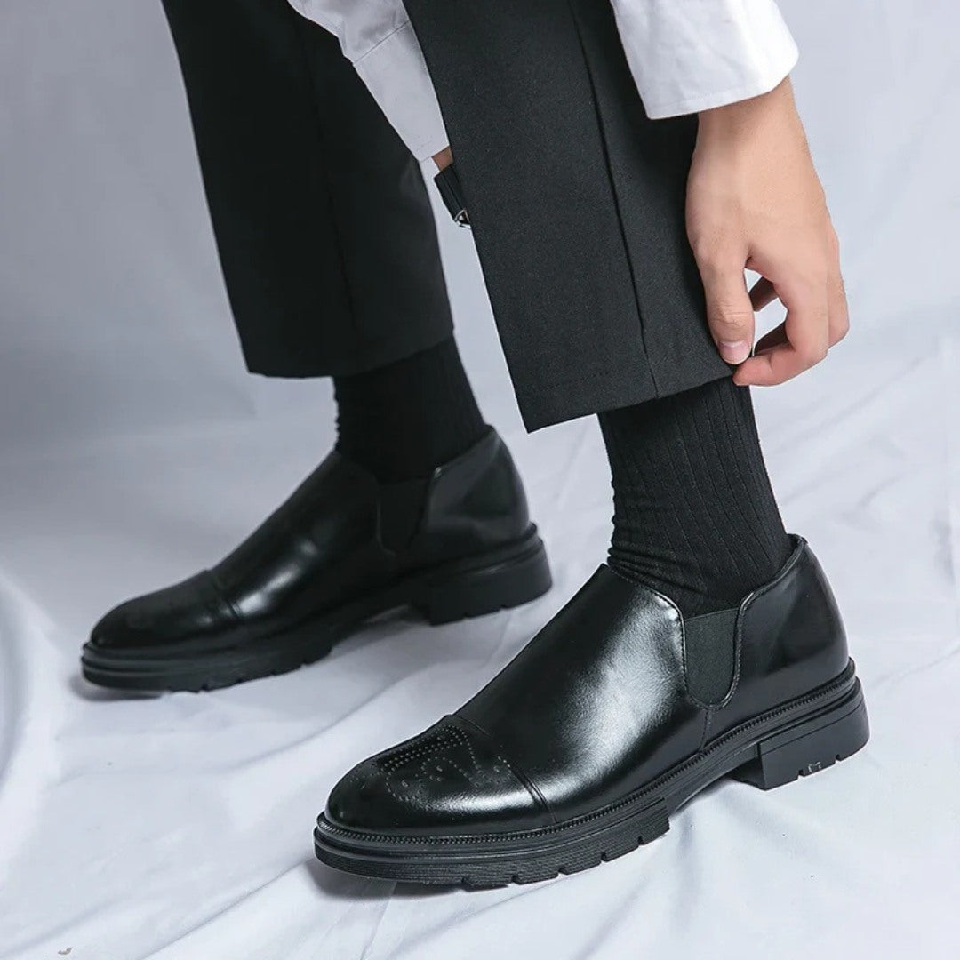 Cap-Toe Leather Loafers