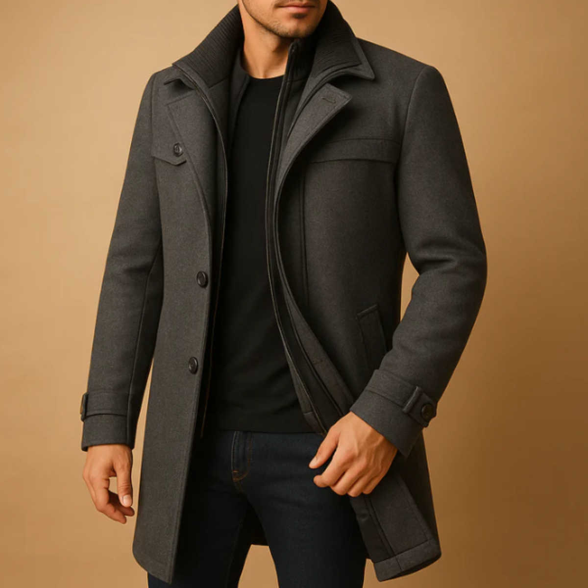 Men’s Warm Adjustable Cuff Winter Coat