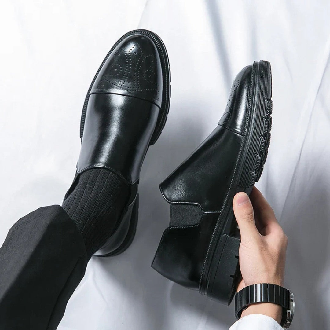 Cap-Toe Leather Loafers