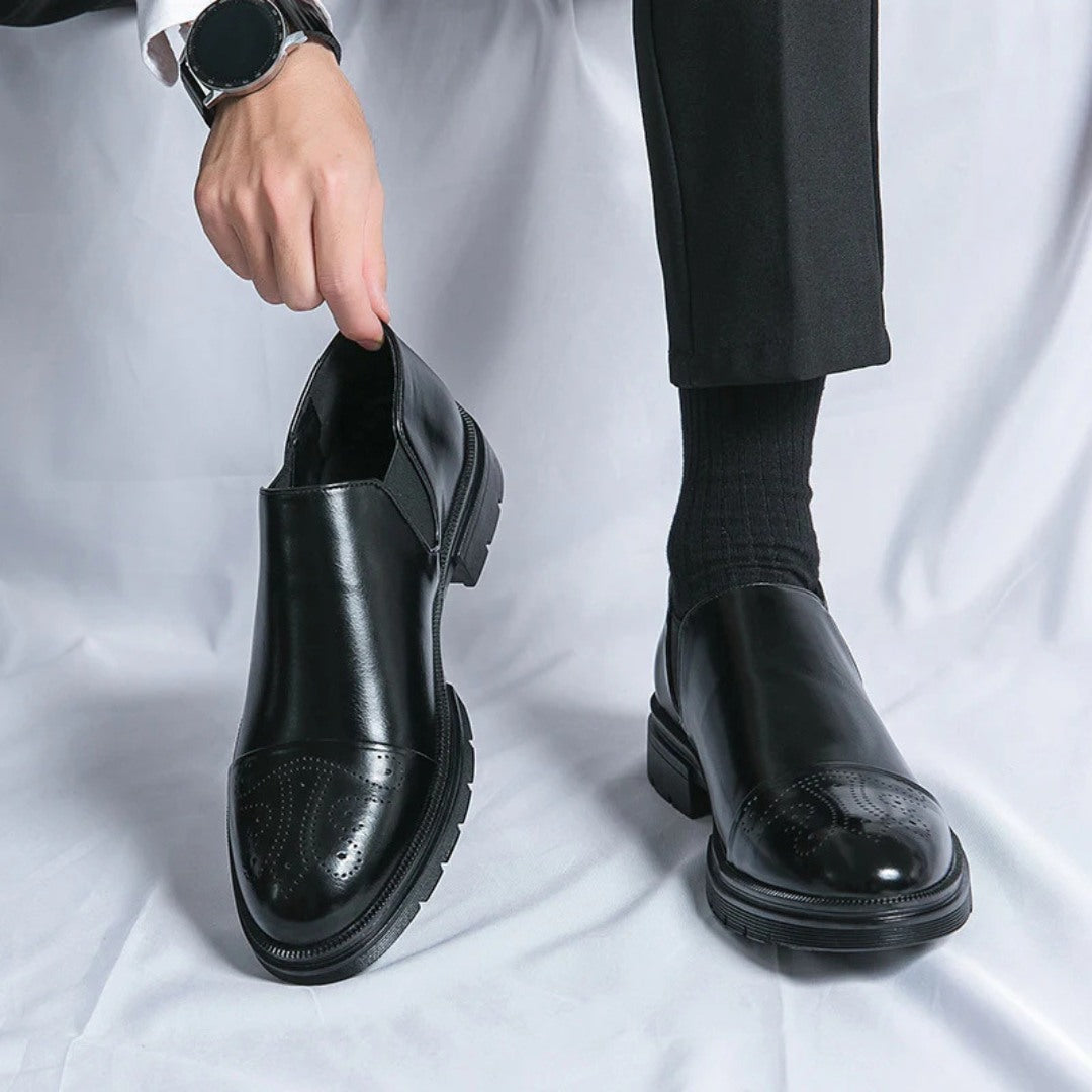 Cap-Toe Leather Loafers