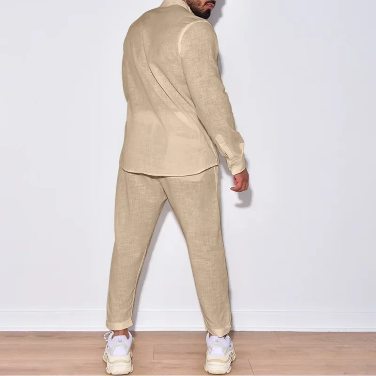 The South Yarra Men’s Casual Long Sleeve Shirt and Pants Set – Two Piece Outfit