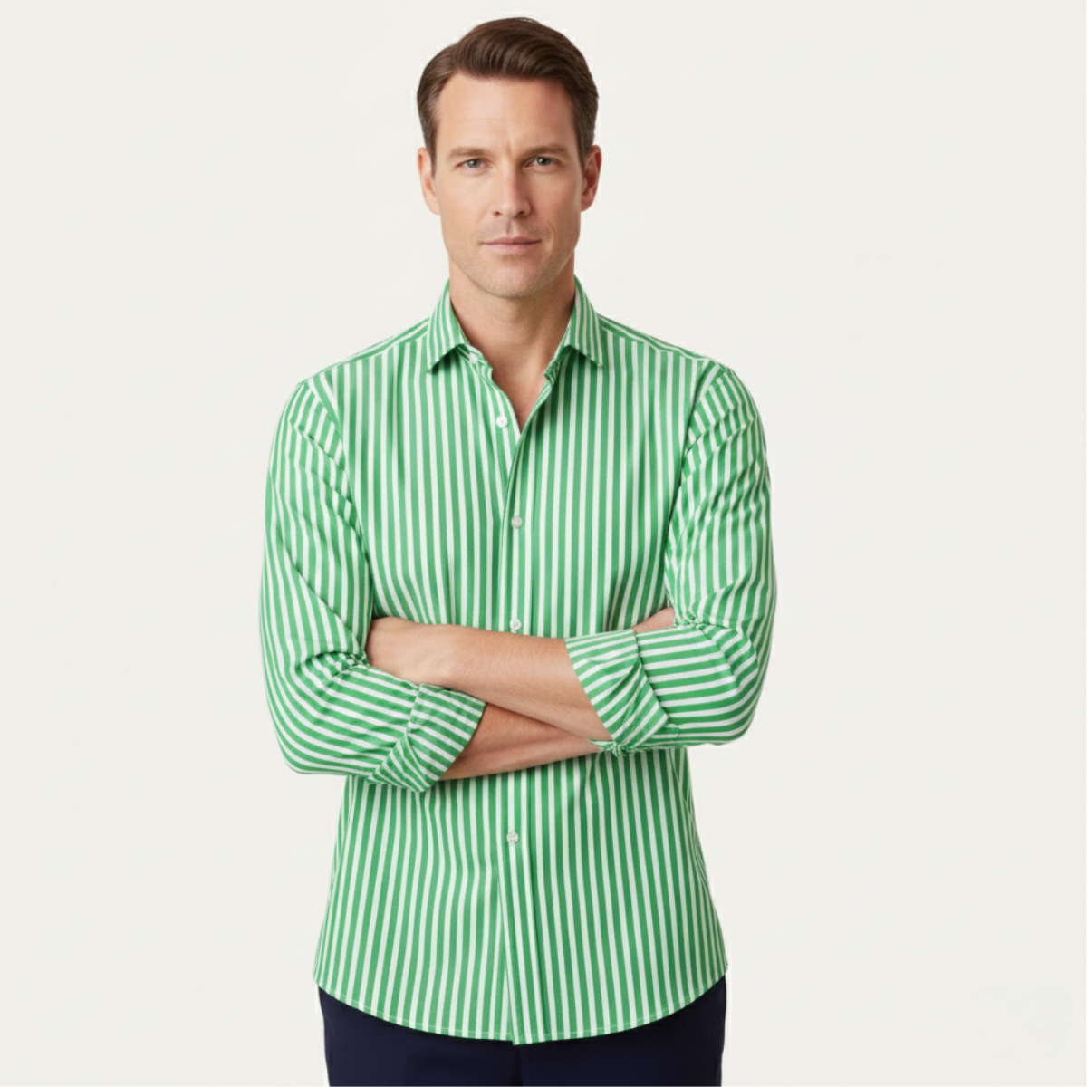 The Buckhead Men’s Lightweight Smart Fit Striped Linen Shirt