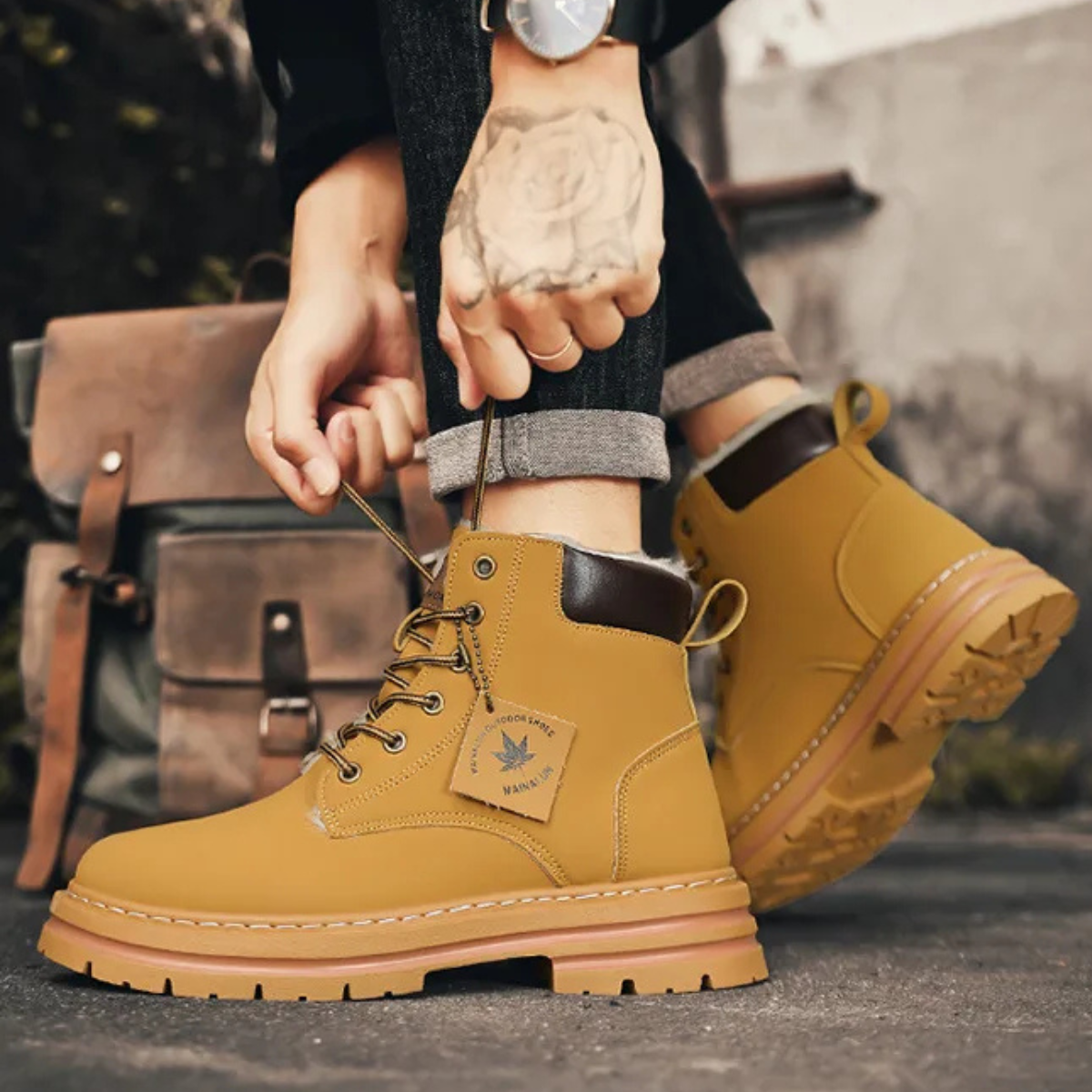 Men’s Cozy Fur Lined Insulated Snow Boots