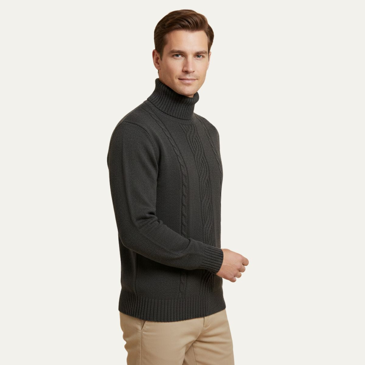 The Courchevel Knitted Turtleneck Sweater for Men Merino Wool