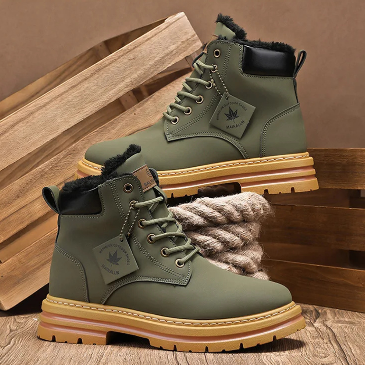 Men’s Cozy Fur Lined Insulated Snow Boots