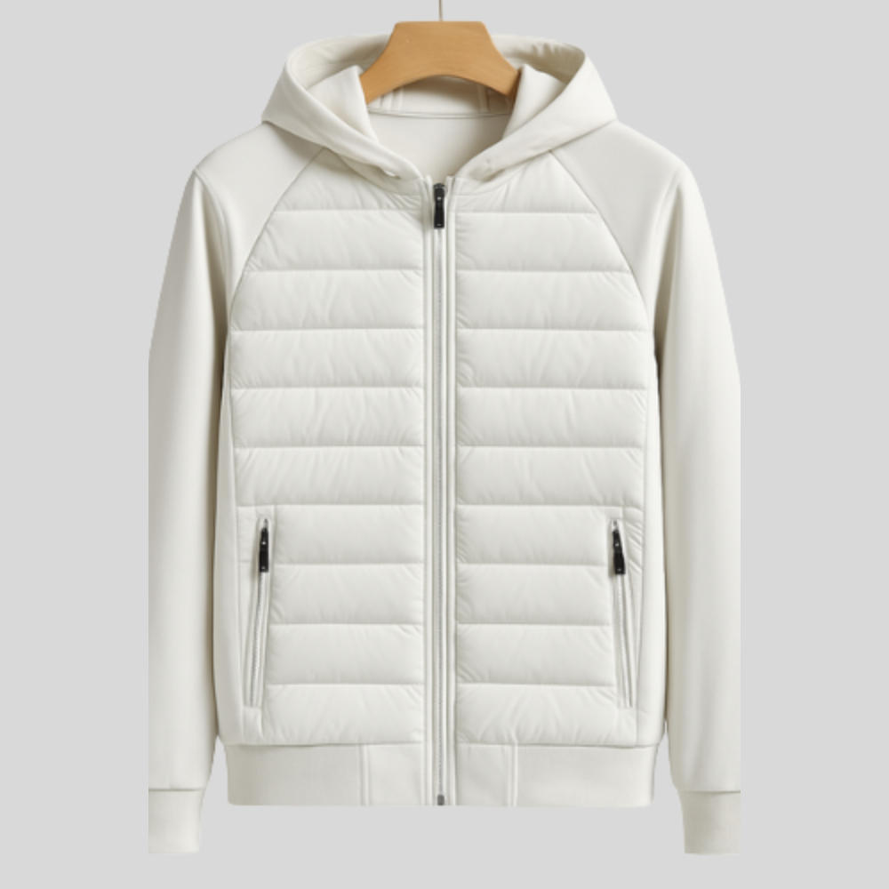 Men's Quilted Puffer Hoodie Jacket | Zipped