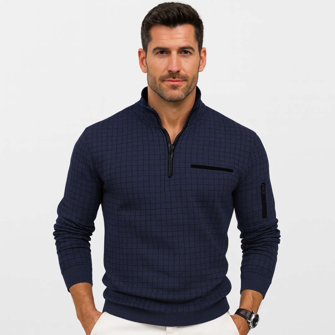 Men's Zipper Neck Sweater | Casual
