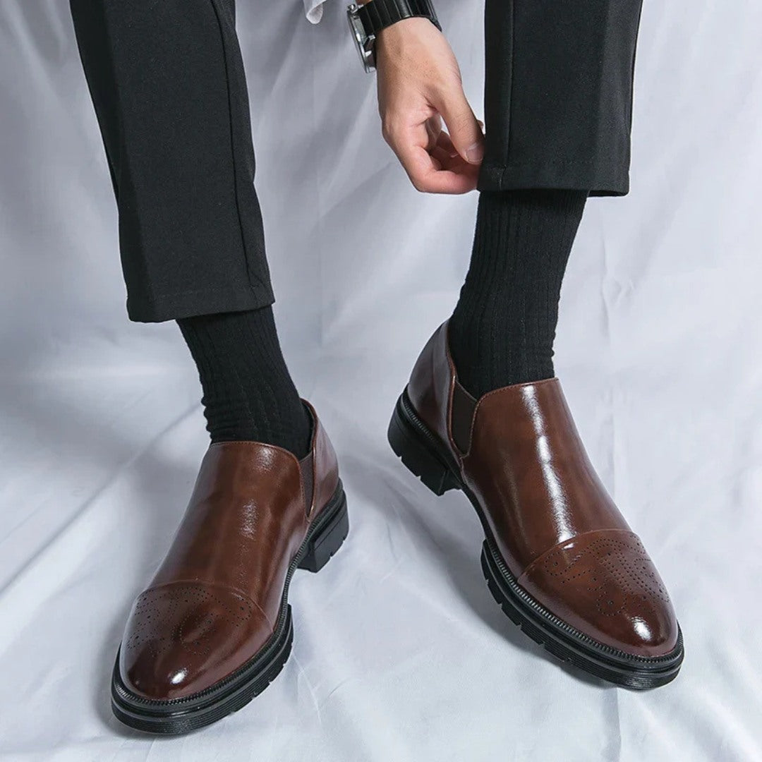 Cap-Toe Leather Loafers