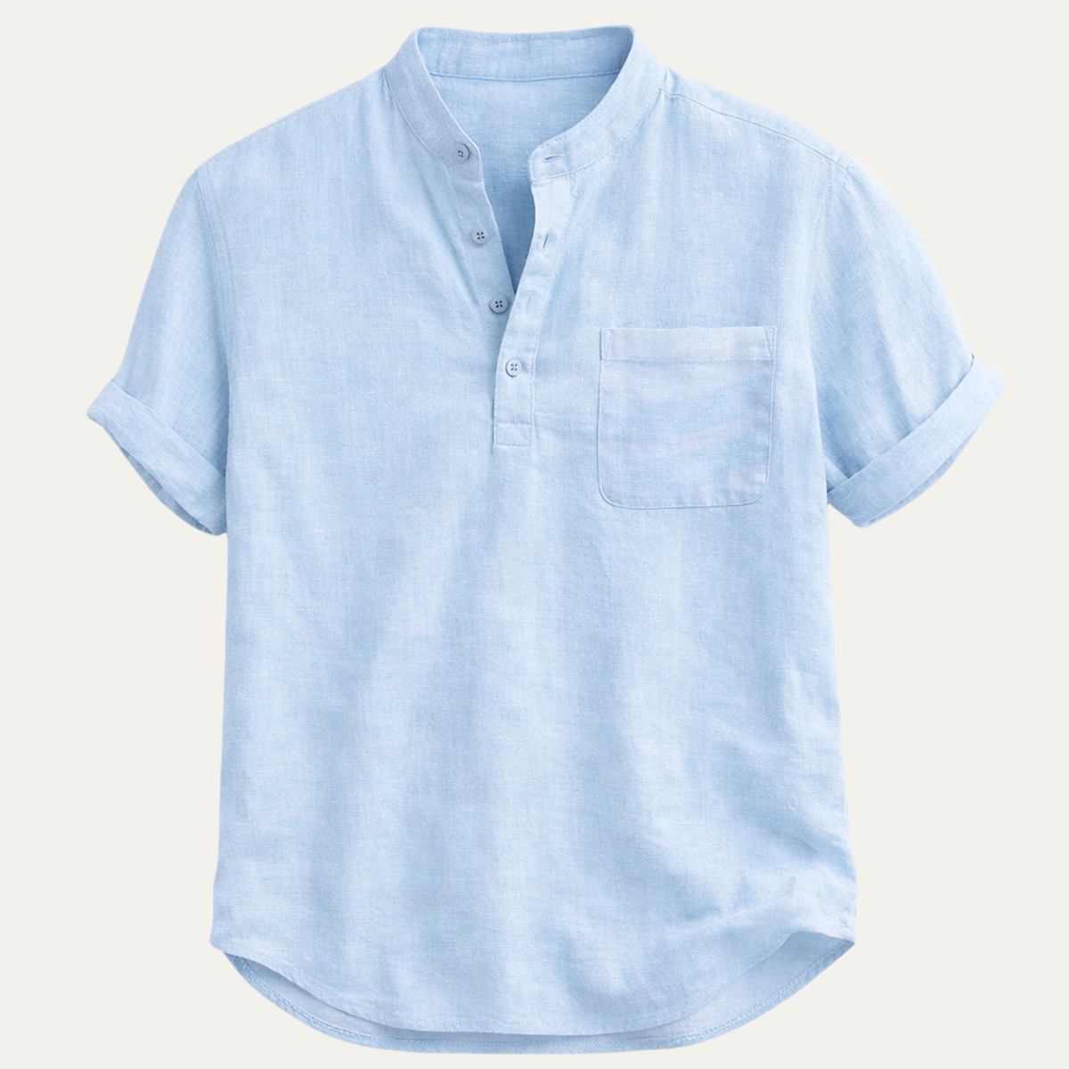 The Navigli Men’s Breathable Henley Linen Shirt