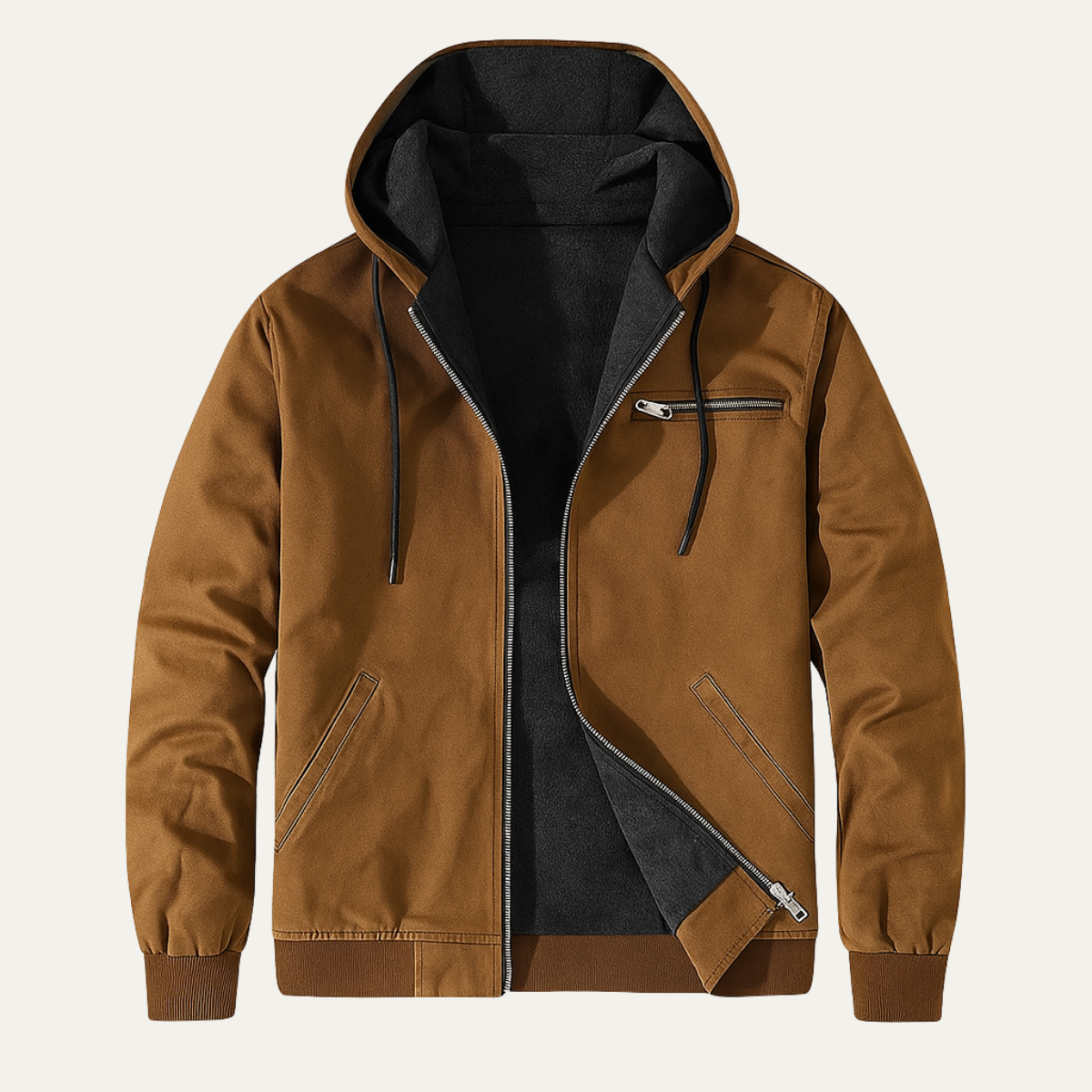 Men’s Winter Warm Fleece Lined Hooded Jacket