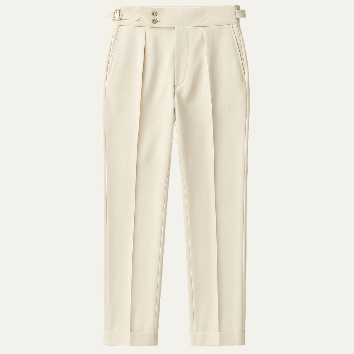 The Claremont Men’s High Waisted Linen Dress Pants with Adjustable Side Buckle Waist