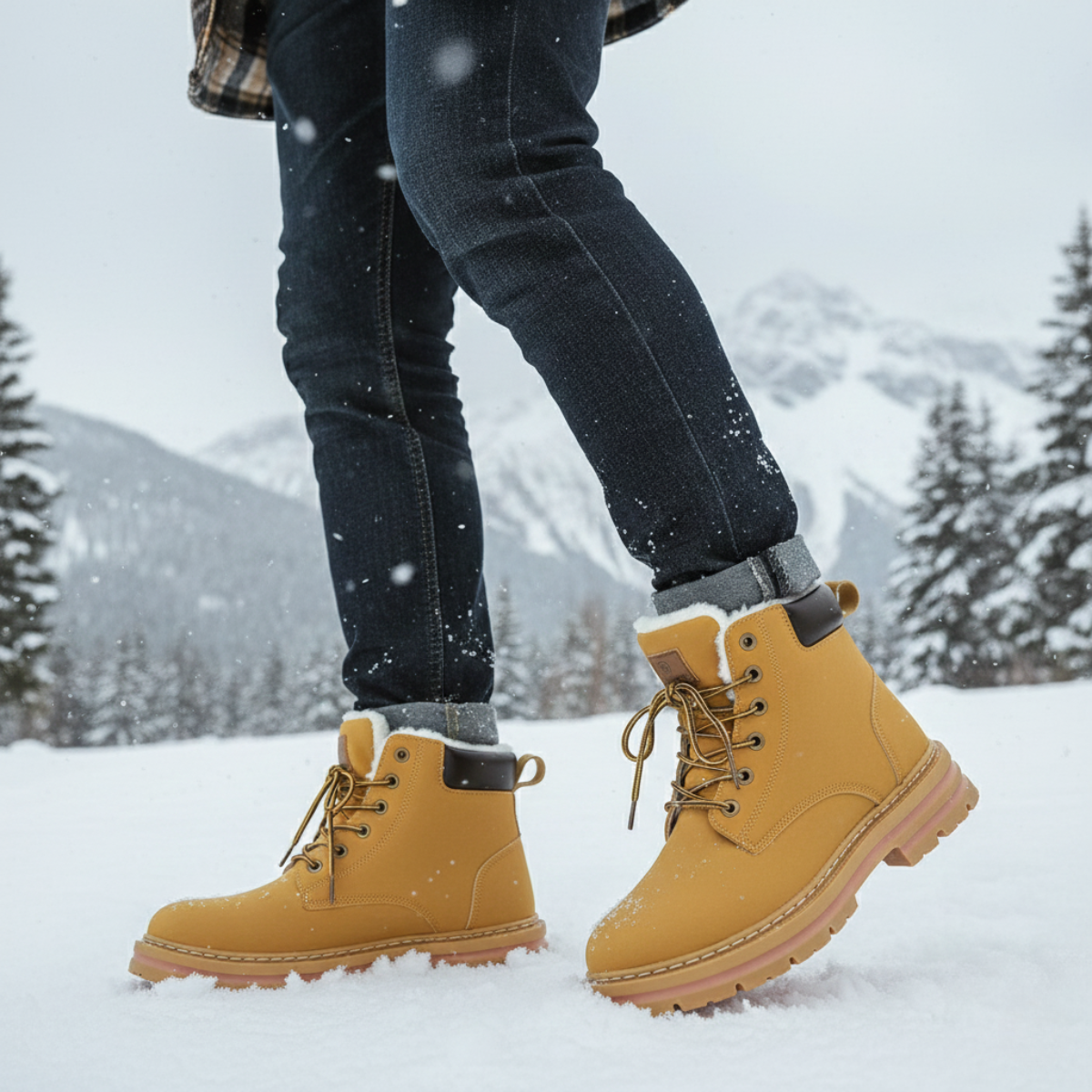 Men’s Cozy Fur Lined Insulated Snow Boots