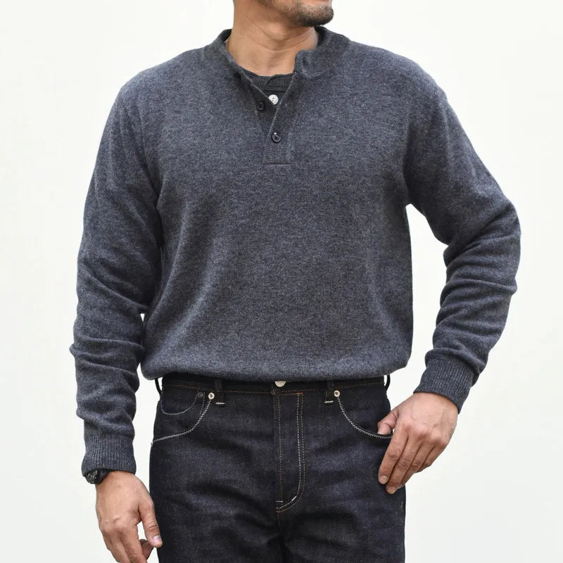Men's Button Neck Knit Pullover – Henley