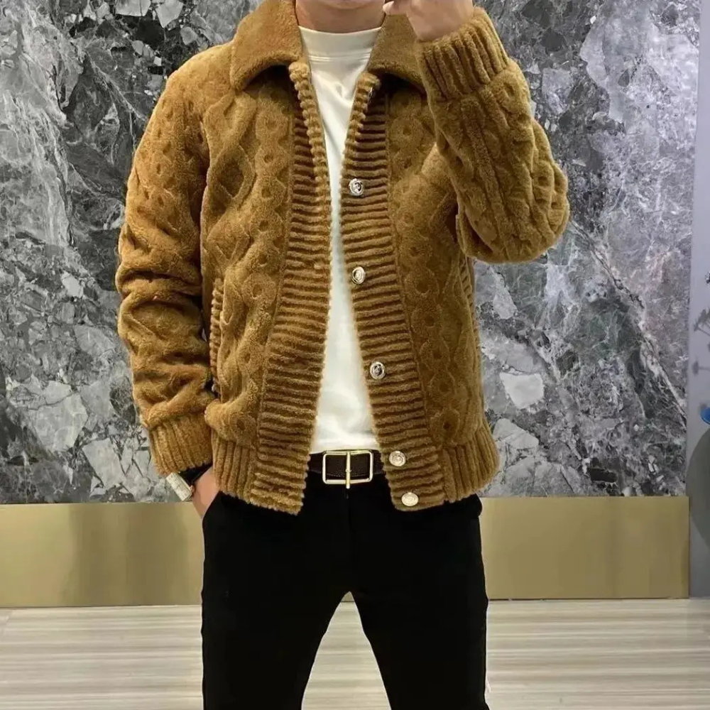 Men's Woolen Button Jacket | Warm