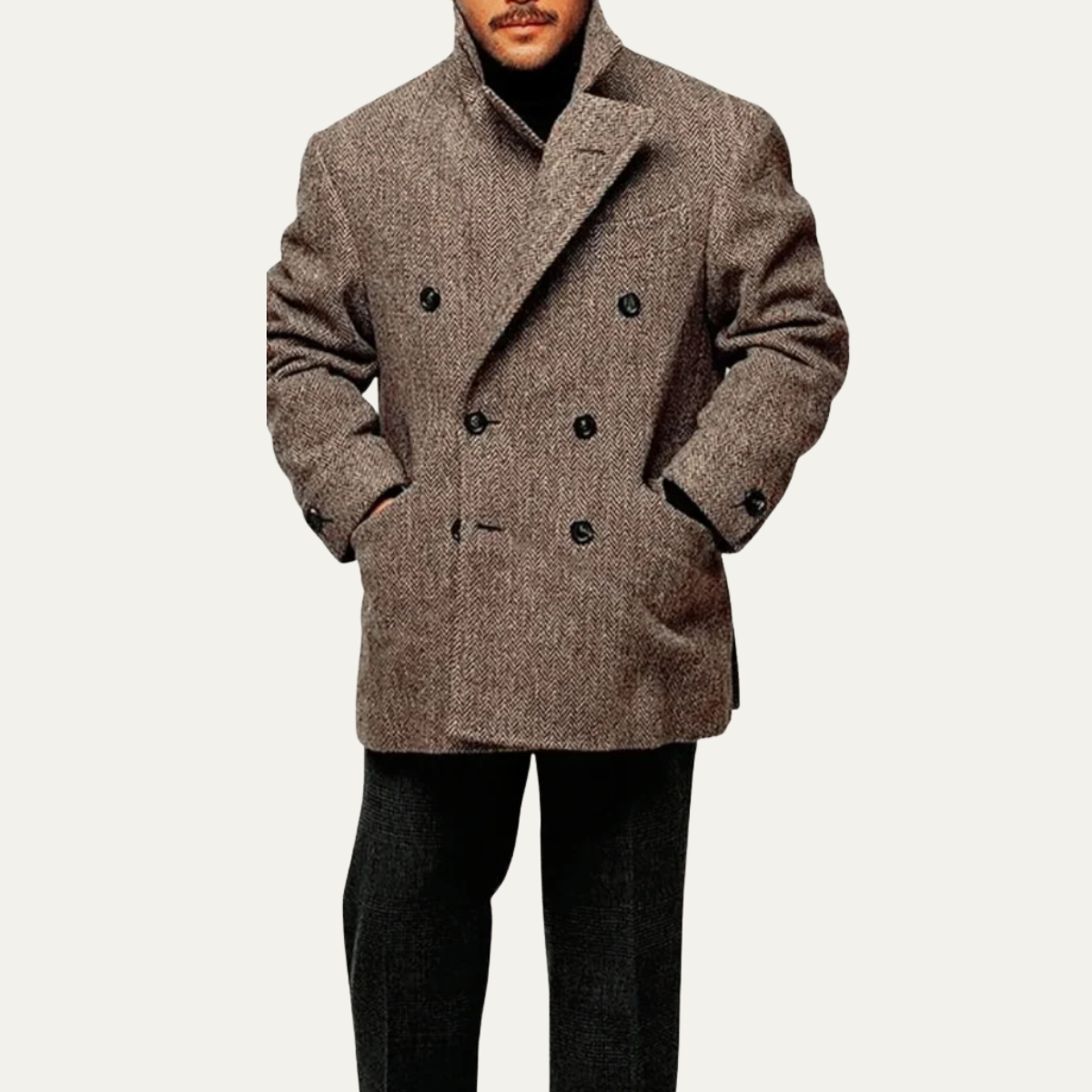 The Kensington Men’s Double Breasted Wool Herringbone Blazer