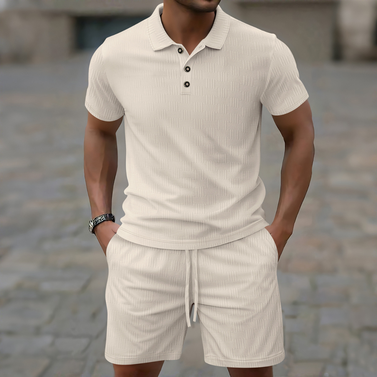 The Elwood Men’s Casual Polo Shirt and Shorts Set – Summer Two Piece Outfit