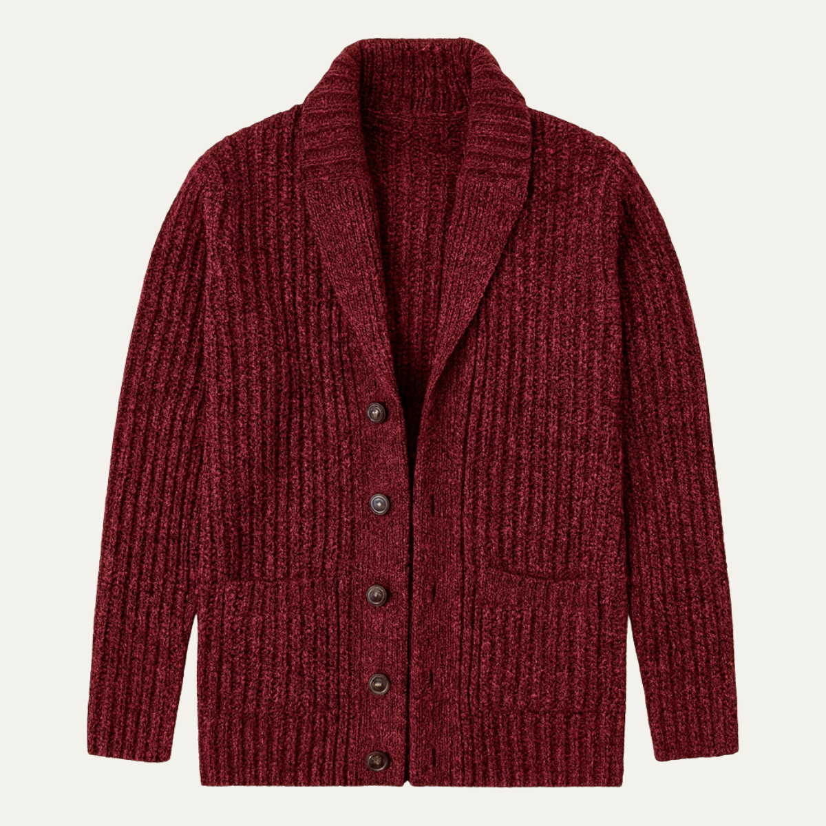 Men’s Chunky Knit Shawl Collar Cardigan