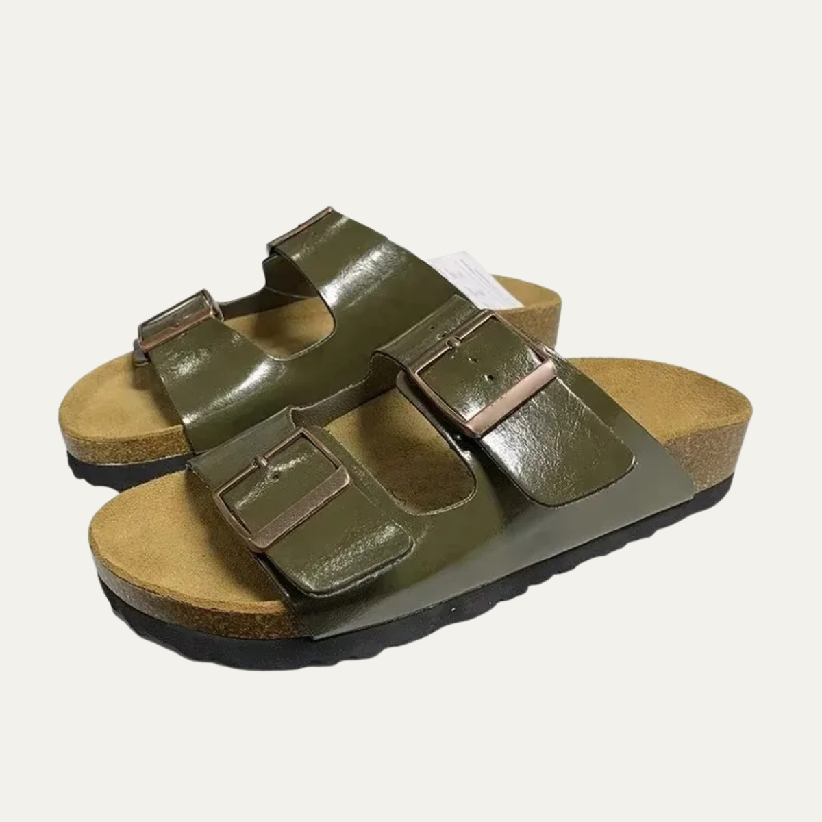 The Portofino Men's Elegant Leather Slippers with Adjustable Buckles