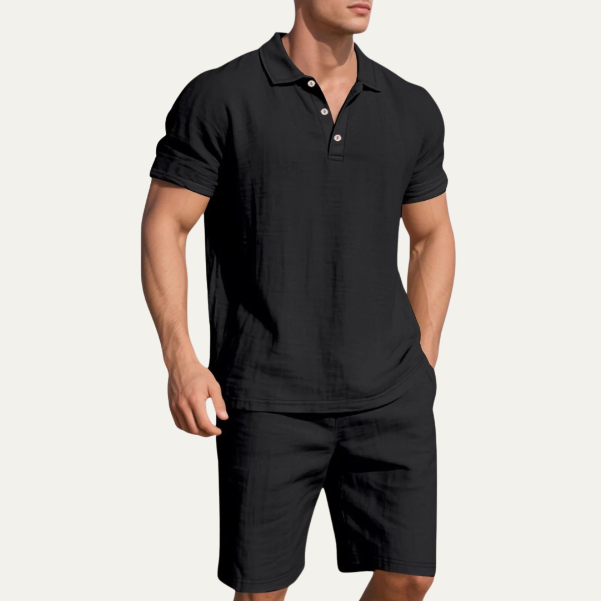 The Monferrato Men’s Relaxed Fit Co Ord Set - Casual Shirt & Shorts Outfit