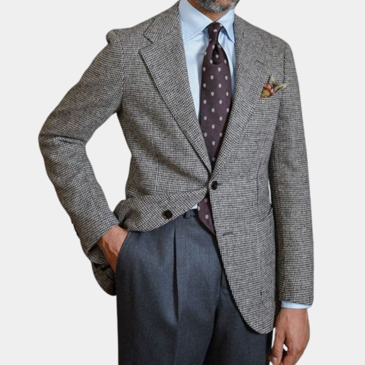 The Hartford Men’s Cotton Half Zip Ribbed Knit Blazer with Stand Collar