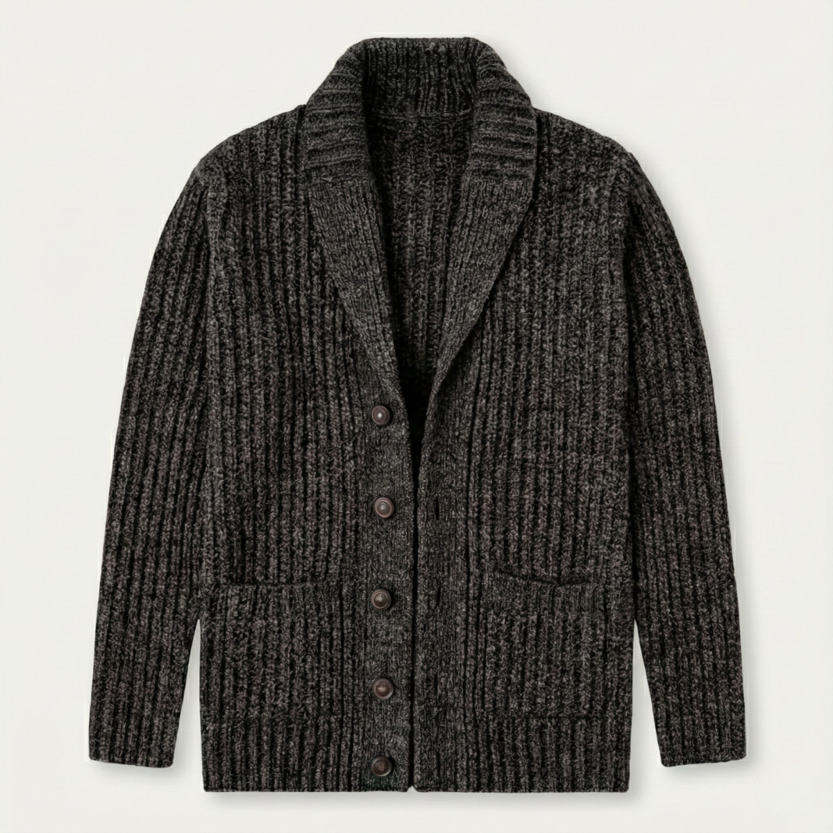 Men’s Chunky Knit Shawl Collar Cardigan