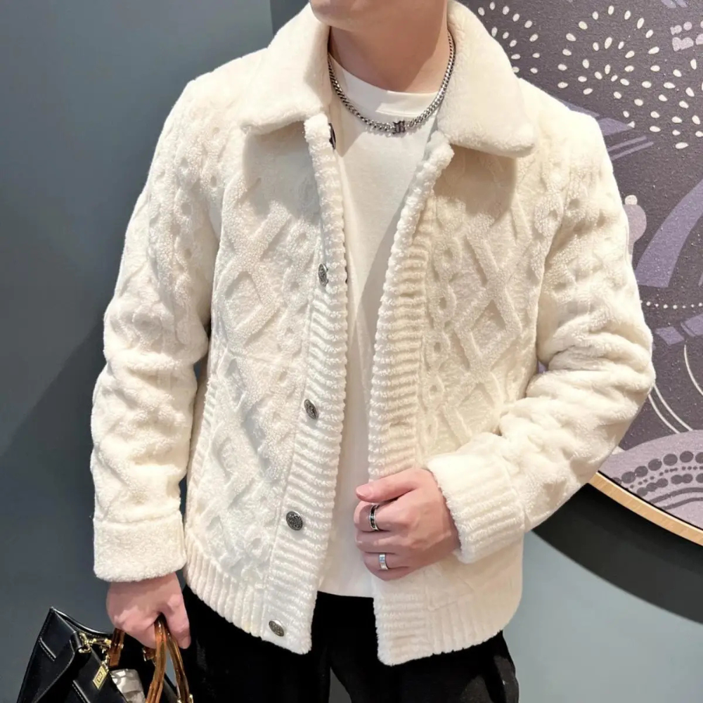 Men's Woolen Button Jacket | Warm