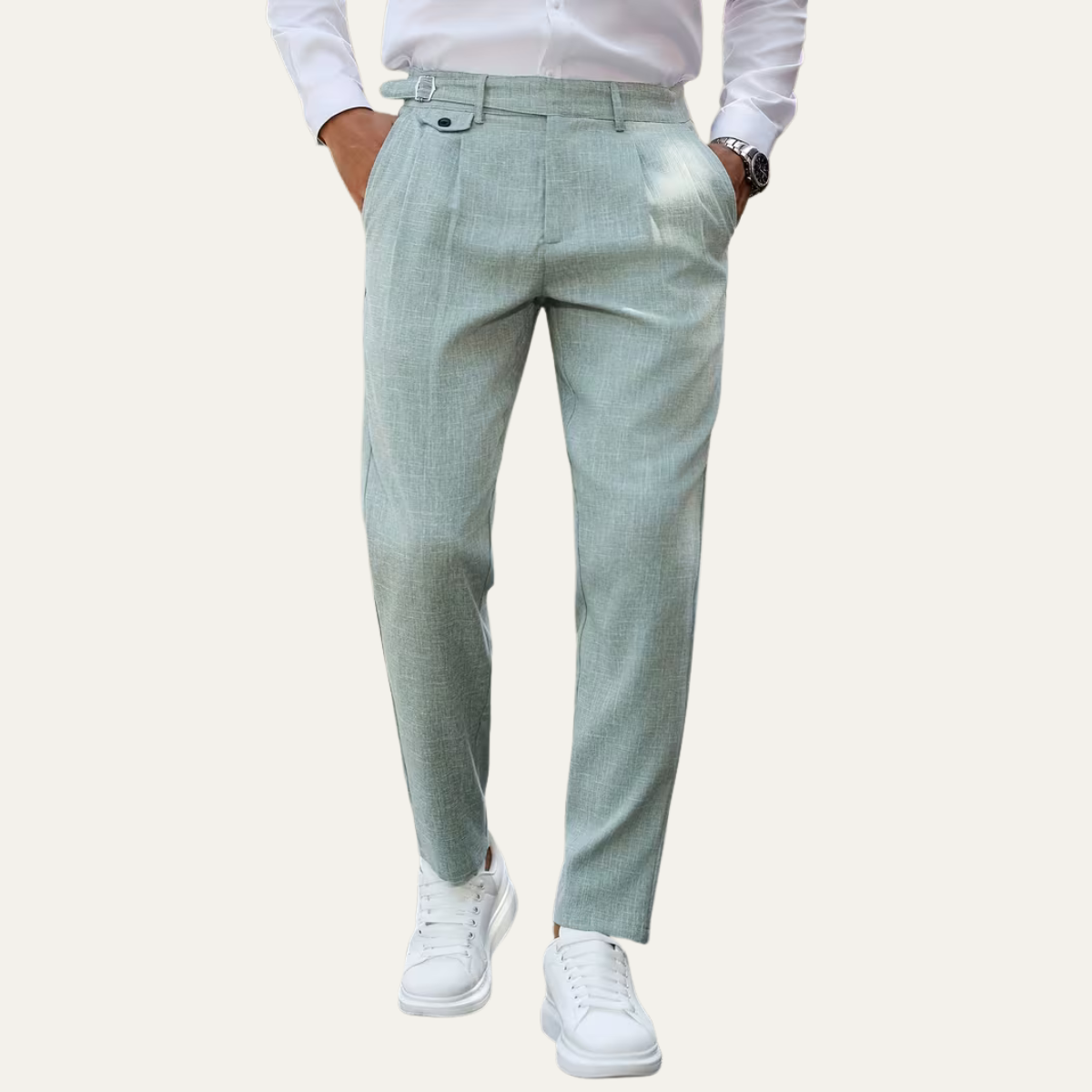 The Brisbane Men’s Tailored Casual Dress Pants with Pleated Details