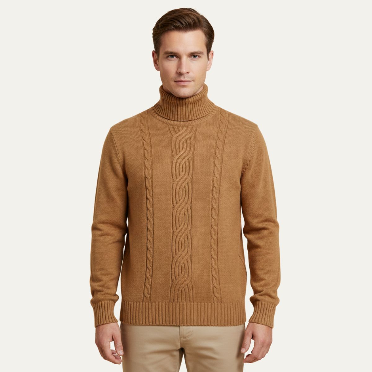 The Courchevel Knitted Turtleneck Sweater for Men Merino Wool