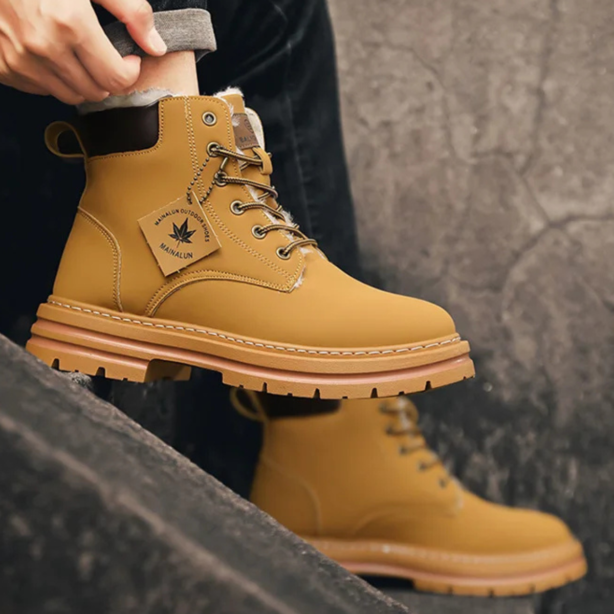 Men’s Cozy Fur Lined Insulated Snow Boots