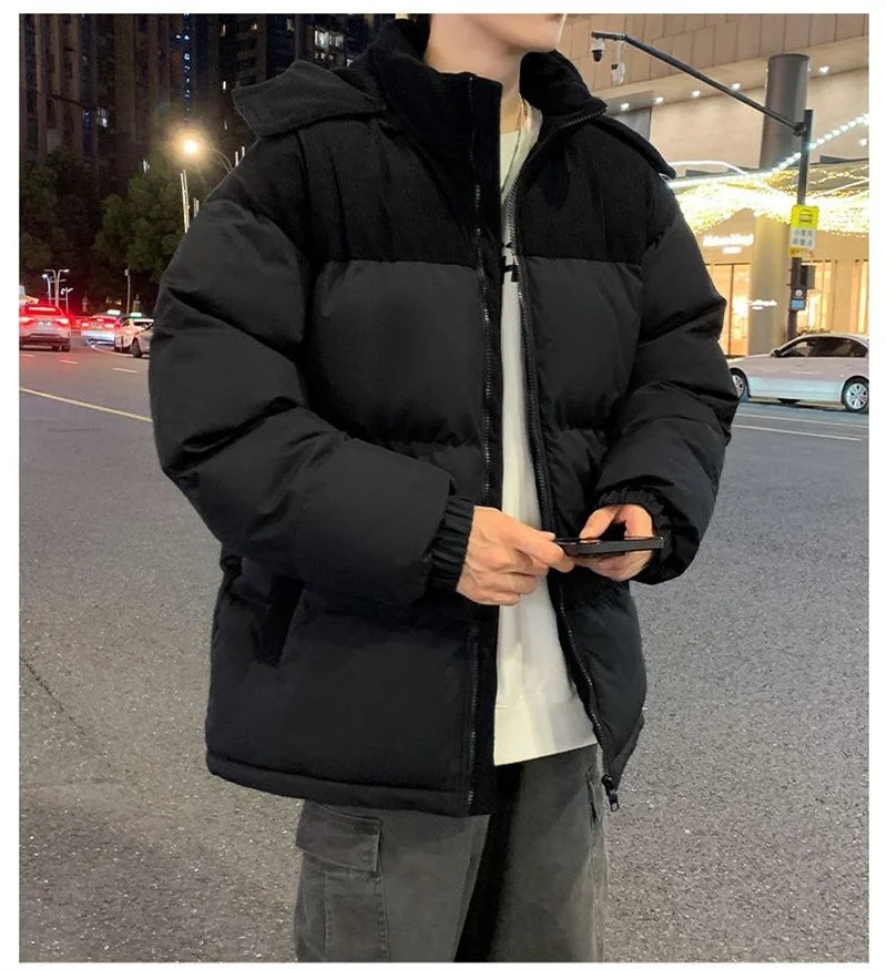 Men's Hooded Puffer Coat – Quilted Winter