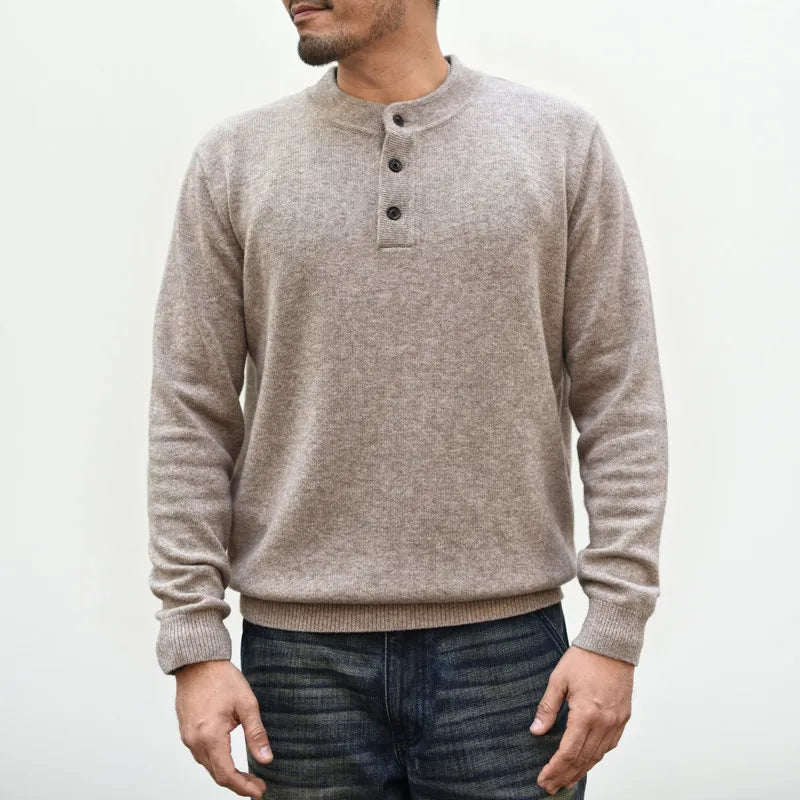 Men's Button Neck Knit Pullover – Henley