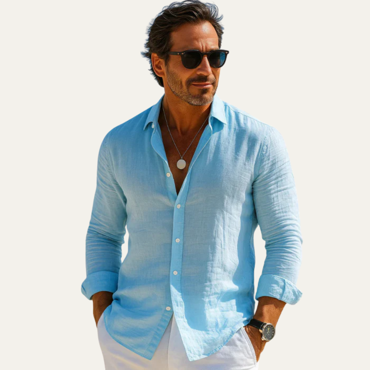 The Lecce Men’s Lightweight Casual Summer Button Shirt