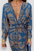 Women's Floral Midi Dress with Twist Waist