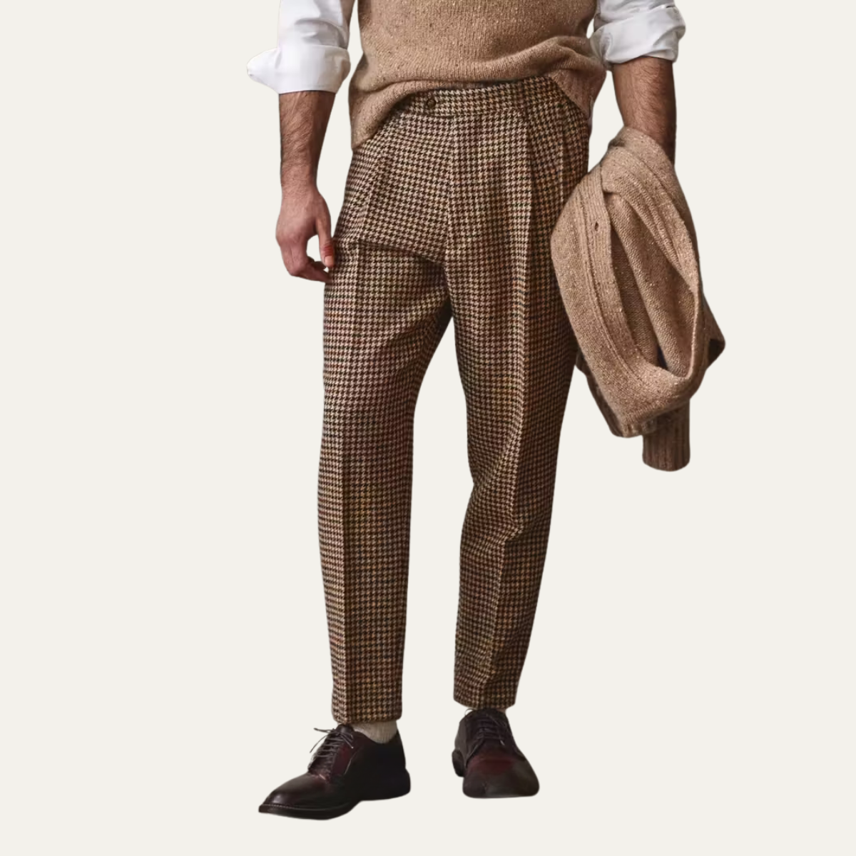 The Barossa Men’s High Waisted Houndstooth Vintage Dress Pants