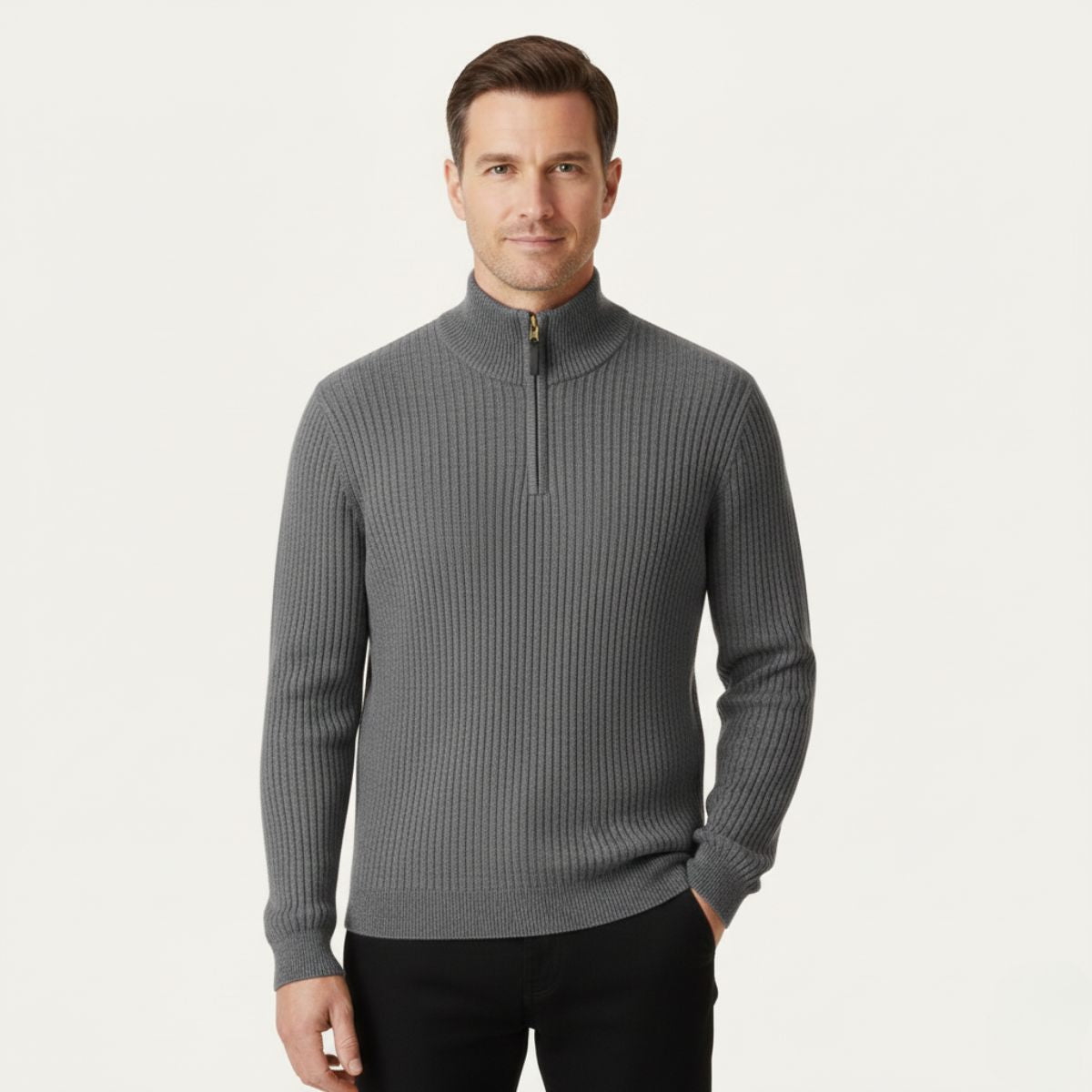 The Oslo Quarter Zip Sweater for Men Old Money