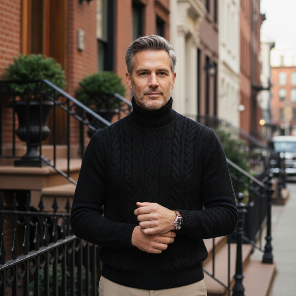 The Courchevel Knitted Turtleneck Sweater for Men Merino Wool