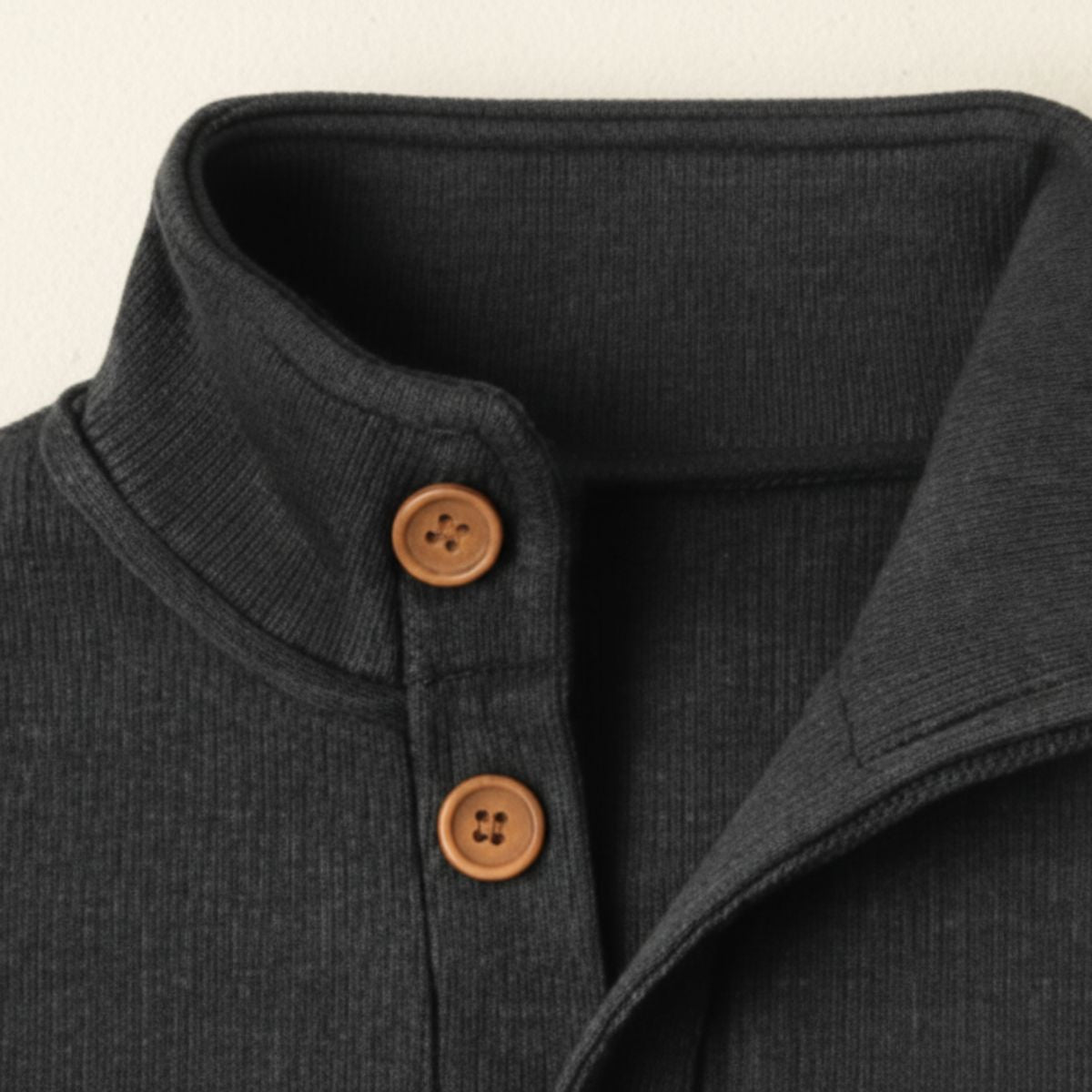 The Waldorf Men’s Grey Luxury Button Neck Knit Sweater