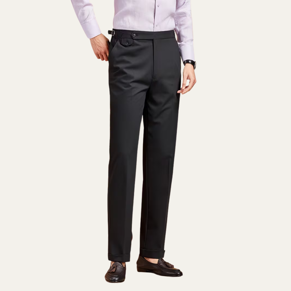 The Cottesloe Men’s Business Casual Dress Pants with Paris Side Buckle Waist